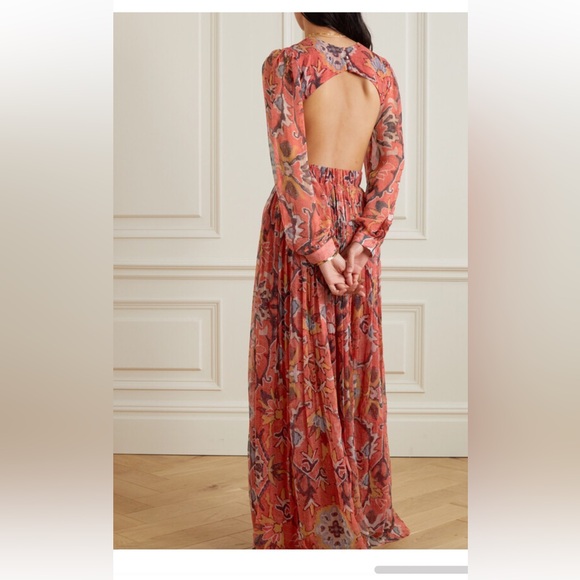 HANNAH ARTWEAR Rio Open-back Cutout Floral-print Georgette Maxi Dress Size XS/0 - Picture 2 of 12